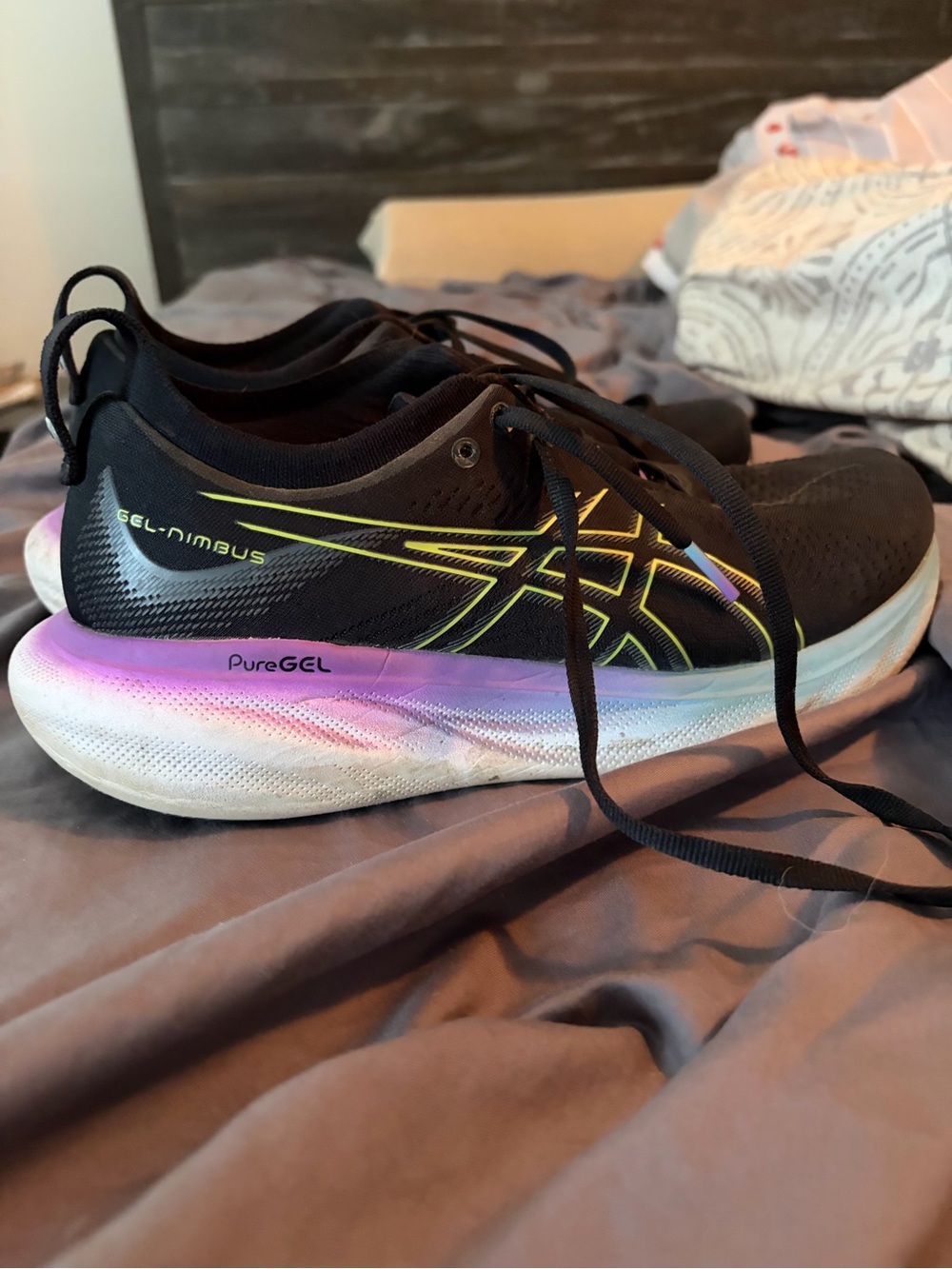 Asics Gel-Nimbus Black with Neon Yellow Accent